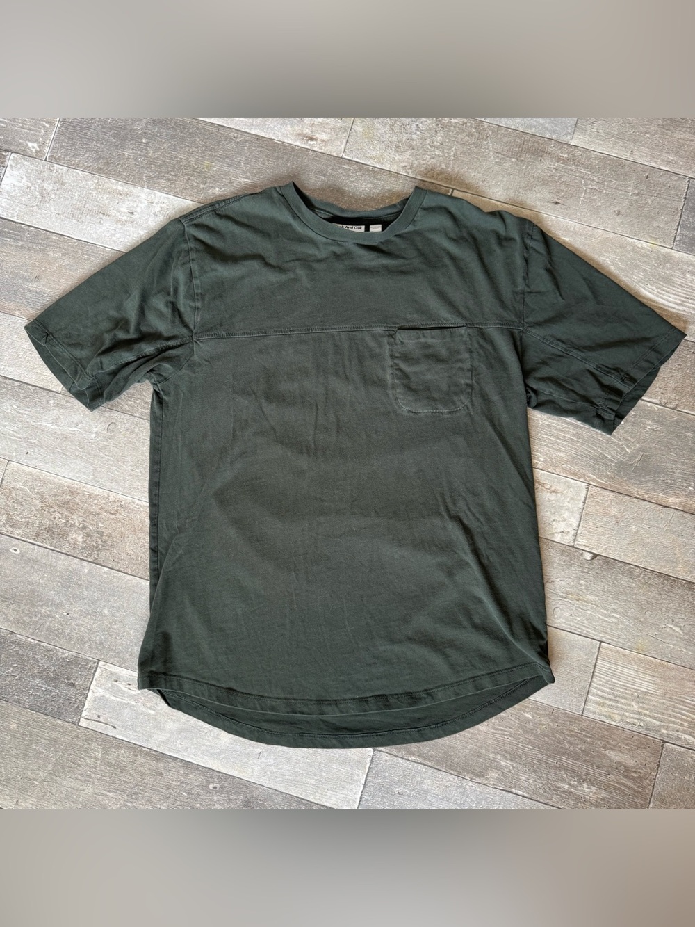 Frank & Oak Men's Short-Sleeve Crew Pocket T-Shirt in Forest Green